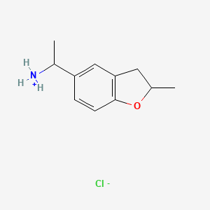 molecular formula C11H16ClNO B7971438 1-(2-Methyl-2,3-dihydro-1-benzofuran-5-yl)ethylazanium;chloride 