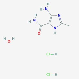 molecular formula C5H12Cl2N4O2 B7971442 5-Amino-2-methyl-1H-imidazole-4-carboxamide dihydrochloride hydrate 