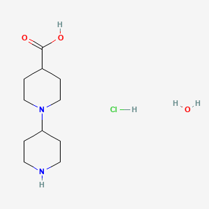 molecular formula C11H23ClN2O3 B7971447 1,4'-Bipiperidine-4-carboxylic acid hydrochloride hydrate 