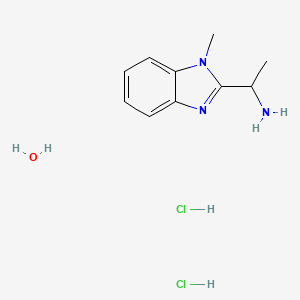 molecular formula C10H17Cl2N3O B7971456 1-(1-Methyl-1H-benzimidazol-2-yl)ethanamine dihydrochloride hydrate 