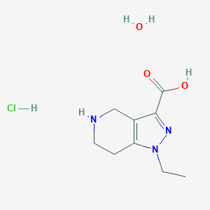 molecular formula C9H16ClN3O3 B7971493 1-Ethyl-4,5,6,7-tetrahydro-1H-pyrazolo[4,3-c]pyridine-3-carboxylic acid hydrochloride hydrate 