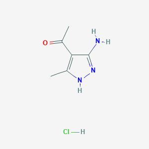 molecular formula C6H10ClN3O B7971513 1-(5-Amino-3-methyl-1H-pyrazol-4-yl)ethanone hydrochloride 