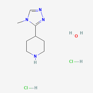 molecular formula C8H18Cl2N4O B7971561 4-(4-Methyl-4H-1,2,4-triazol-3-yl)piperidine dihydrochloride hydrate 