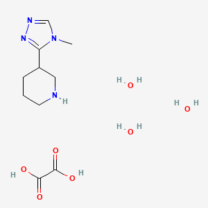 molecular formula C10H22N4O7 B7971569 3-(4-Methyl-4H-1,2,4-triazol-3-yl)piperidine oxalate trihydrate 