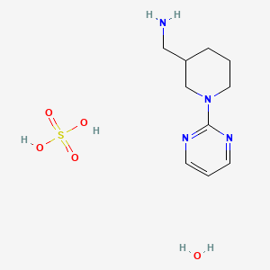 molecular formula C10H20N4O5S B7971574 {[1-(2-Pyrimidinyl)-3-piperidinyl]methyl}amine sulfate hydrate 