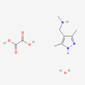 molecular formula C9H17N3O5 B7971598 [(3,5-Dimethyl-1H-pyrazol-4-yl)methyl]methylamine oxalate hydrate 