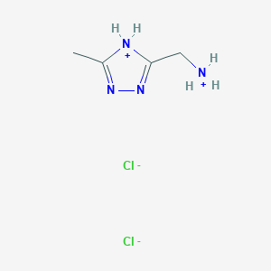 molecular formula C4H10Cl2N4 B7971617 (5-methyl-4H-1,2,4-triazol-4-ium-3-yl)methylazanium;dichloride 