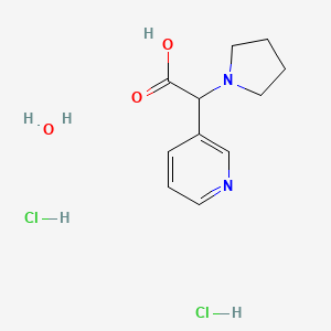 molecular formula C11H18Cl2N2O3 B7971655 2-(Pyridin-3-yl)-2-(pyrrolidin-1-yl)acetic acid 