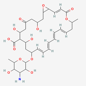 (2E,8E,10E,12E,14E)-16-[(3-amino-3,6-dideoxyhexopyranosyl)oxy]-18,20,24-trihydroxy-6-methyl-4,22-dioxo-5,27-dioxabicyclo[24.1.0]heptacosa-2,8,10,12,14-pentaene-19-carboxylic acid