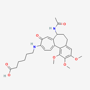 molecular formula C27H34N2O7 B7971790 6-{[7-(Acetylamino)-1,2,3-trimethoxy-9-oxo-5,6,7,9-tetrahydrobenzo[a]heptalen-10-yl]amino}hexanoic acid 