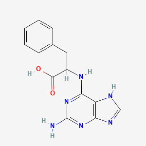 molecular formula C14H14N6O2 B7971791 N-(2-amino-9H-purin-6-yl)phenylalanine 