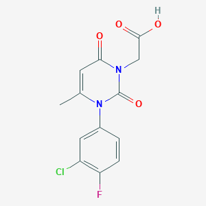 molecular formula C13H10ClFN2O4 B7971833 [3-(3-chloro-4-fluorophenyl)-4-methyl-2,6-dioxo-3,6-dihydropyrimidin-1(2H)-yl]acetic acid 