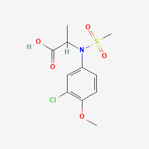 molecular formula C11H14ClNO5S B7971839 N-(3-chloro-4-methoxyphenyl)-N-(methylsulfonyl)alanine 