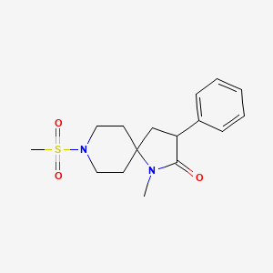 molecular formula C16H22N2O3S B7971906 1-Methyl-8-(methylsulfonyl)-3-phenyl-1,8-diazaspiro[4.5]decan-2-one 