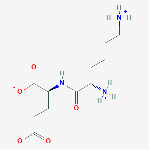 molecular formula C11H21N3O5 B7971920 (2S)-2-[[(2S)-2,6-bis(azaniumyl)hexanoyl]amino]pentanedioate 