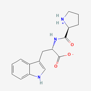 molecular formula C16H19N3O3 B7971926 (2S)-3-(1H-indol-3-yl)-2-[[(2S)-pyrrolidin-1-ium-2-carbonyl]amino]propanoate 