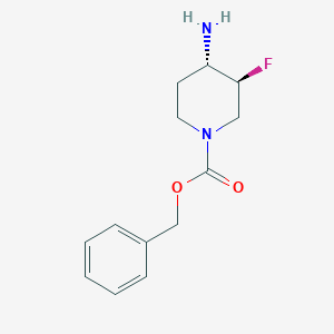 molecular formula C13H17FN2O2 B7971993 Benzyl trans-4-amino-3-fluoropiperidine-1-carboxylate 