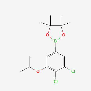 molecular formula C15H21BCl2O3 B7972022 2-(3,4-Dichloro-5-isopropoxyphenyl)-4,4,5,5-tetramethyl-1,3,2-dioxaborolane 