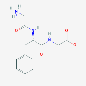 molecular formula C13H17N3O4 B7972056 2-[[(2S)-2-[(2-azaniumylacetyl)amino]-3-phenylpropanoyl]amino]acetate 