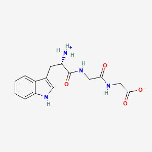 molecular formula C15H18N4O4 B7972071 2-[[2-[[(2S)-2-azaniumyl-3-(1H-indol-3-yl)propanoyl]amino]acetyl]amino]acetate 
