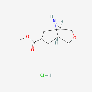 molecular formula C9H16ClNO3 B7972125 Methyl (1R,5S)-3-oxa-9-azabicyclo[3.3.1]nonane-7-carboxylate;hydrochloride 
