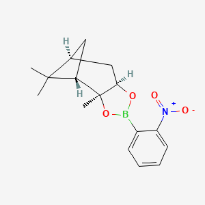 molecular formula C16H20BNO4 B7972136 (3aS,4S,6S,7aR)-3a,5,5-Trimethyl-2-(2-nitrophenyl)hexahydro-4,6-methanobenzo[d][1,3,2]dioxaborole 