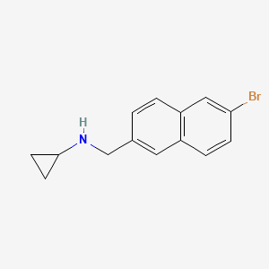 molecular formula C14H14BrN B7972179 (6-Bromo-naphthalen-2-ylmethyl)-cyclopropyl-amine 