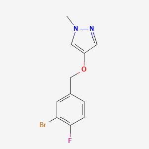 molecular formula C11H10BrFN2O B7972226 4-[(3-Bromo-4-fluorophenyl)methoxy]-1-methyl-1H-pyrazole 