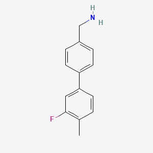 molecular formula C14H14FN B7972269 [4-(3-Fluoro-4-methylphenyl)phenyl]methanamine 