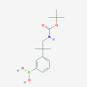 molecular formula C15H24BNO4 B7972286 [3-(1-{[(tert-Butoxy)carbonyl]amino}-2-methylpropan-2-yl)phenyl]boronic acid 
