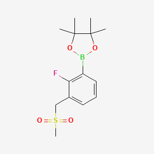 molecular formula C14H20BFO4S B7972364 2-[2-Fluoro-3-(methanesulfonylmethyl)phenyl]-4,4,5,5-tetramethyl-1,3,2-dioxaborolane 