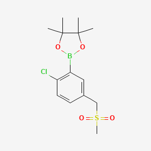 molecular formula C14H20BClO4S B7972420 2-[2-Chloro-5-(methanesulfonylmethyl)phenyl]-4,4,5,5-tetramethyl-1,3,2-dioxaborolane 