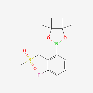 molecular formula C14H20BFO4S B7972428 2-[3-Fluoro-2-(methanesulfonylmethyl)phenyl]-4,4,5,5-tetramethyl-1,3,2-dioxaborolane 