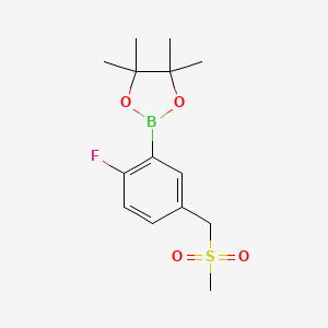 molecular formula C14H20BFO4S B7972433 2-[2-Fluoro-5-(methanesulfonylmethyl)phenyl]-4,4,5,5-tetramethyl-1,3,2-dioxaborolane 