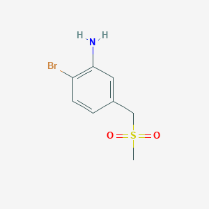molecular formula C8H10BrNO2S B7972446 2-Bromo-5-(methanesulfonylmethyl)aniline 