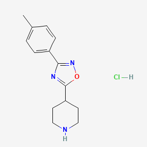 molecular formula C14H18ClN3O B7972470 4-[3-(4-Methylphenyl)-1,2,4-oxadiazol-5-yl]piperidine hydrochloride 