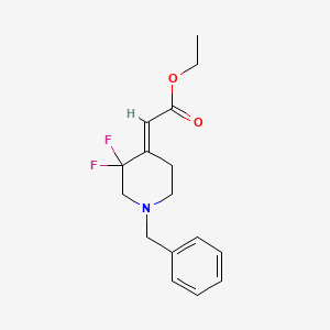molecular formula C16H19F2NO2 B7972478 Ethyl 2-(1-benzyl-3,3-difluoropiperidin-4-ylidene)acetate 