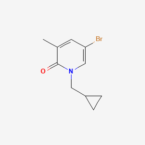 molecular formula C10H12BrNO B7972529 5-Bromo-1-(cyclopropylmethyl)-3-methylpyridin-2-one 