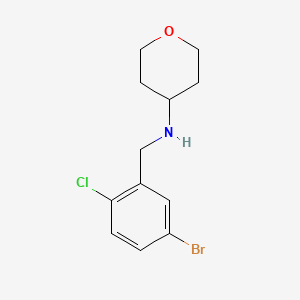 molecular formula C12H15BrClNO B7972530 (5-Bromo-2-chloro-benzyl)-(tetrahydro-pyran-4-yl)-amine 