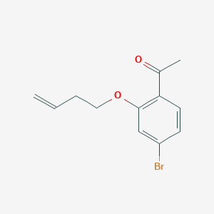 molecular formula C12H13BrO2 B7972559 1-[4-Bromo-2-(but-3-en-1-yloxy)phenyl]ethan-1-one 