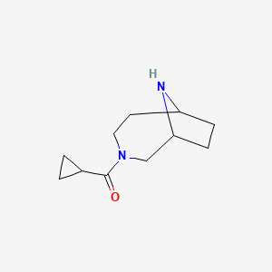 molecular formula C11H18N2O B7972587 3,9-Diazabicyclo[4.2.1]nonan-3-yl(cyclopropyl)methanone 