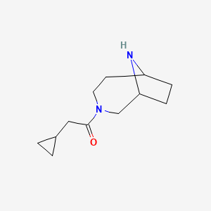 molecular formula C12H20N2O B7972590 1-(3,9-Diazabicyclo[4.2.1]nonan-3-yl)-2-cyclopropylethanone 