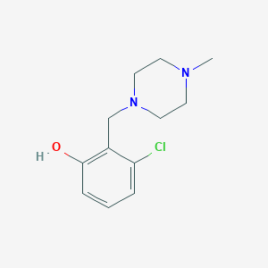 molecular formula C12H17ClN2O B7972623 3-Chloro-2-[(4-methylpiperazin-1-YL)methyl]phenol 