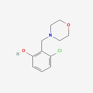 molecular formula C11H14ClNO2 B7972626 3-Chloro-2-(morpholin-4-ylmethyl)phenol 