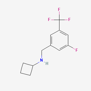 molecular formula C12H13F4N B7972634 N-{[3-fluoro-5-(trifluoromethyl)phenyl]methyl}cyclobutanamine 