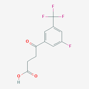 molecular formula C11H8F4O3 B7972639 4-[3-Fluoro-5-(trifluoromethyl)phenyl]-4-oxobutyric acid 