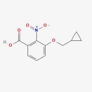molecular formula C11H11NO5 B7972677 3-(Cyclopropylmethoxy)-2-nitrobenzoic acid 