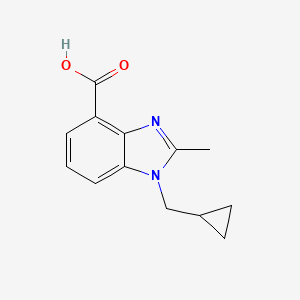 molecular formula C13H14N2O2 B7972710 1-(cyclopropylmethyl)-2-methyl-1H-1,3-benzodiazole-4-carboxylic acid 