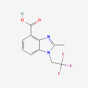 molecular formula C11H9F3N2O2 B7972722 2-methyl-1-(2,2,2-trifluoroethyl)-1H-benzo[d]imidazole-4-carboxylic acid 