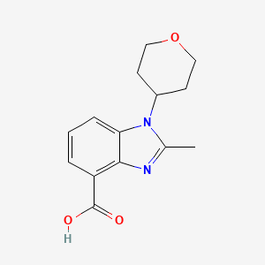 molecular formula C14H16N2O3 B7972745 2-methyl-1-(oxan-4-yl)-1H-1,3-benzodiazole-4-carboxylic acid 